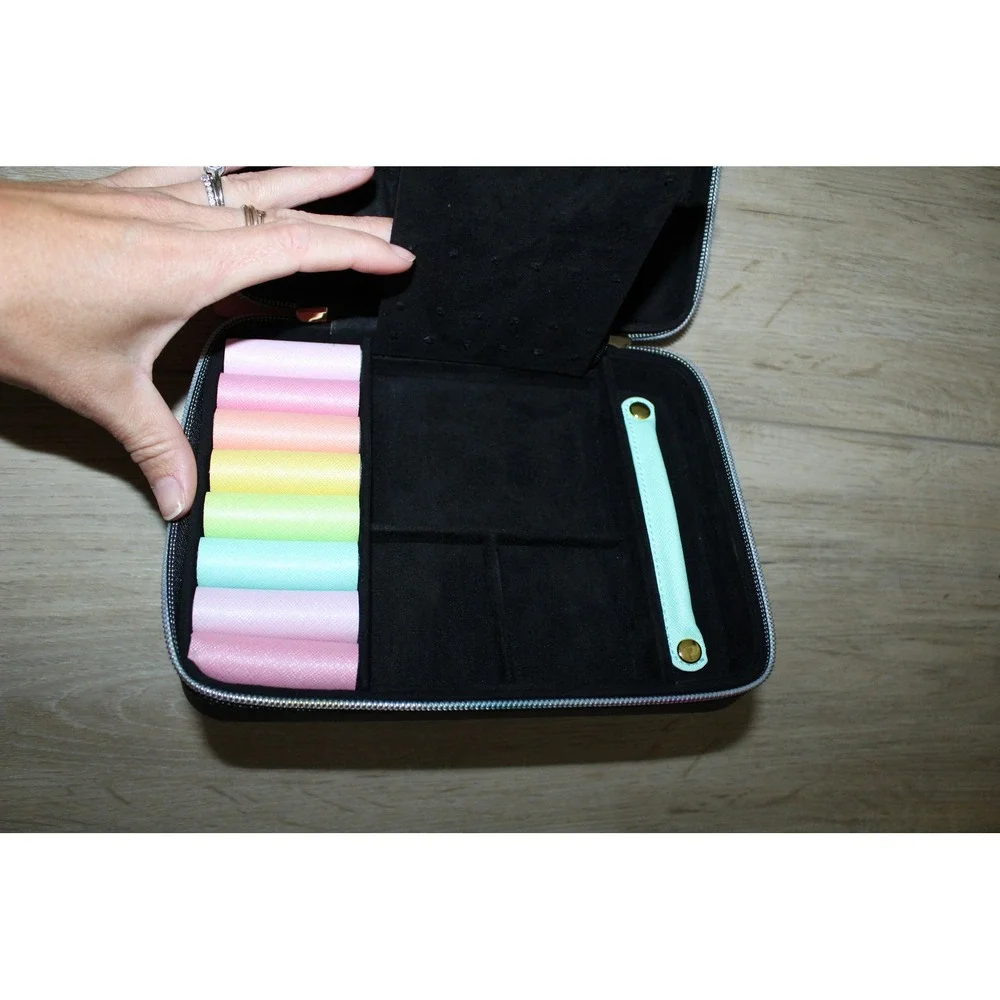 Stoney Clover Lane x Stephanie Gottlieb Black Saffiano Jewelry Case Rainbow